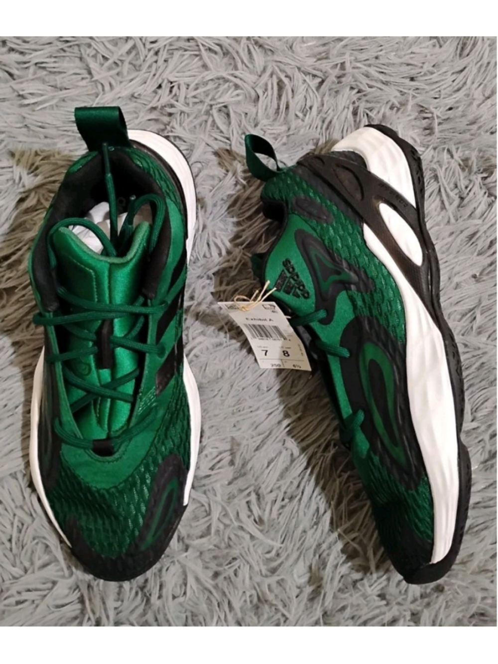 adidas Exhibit A Basketball Shoes Team Green Black- H67734 Men’s Size 7